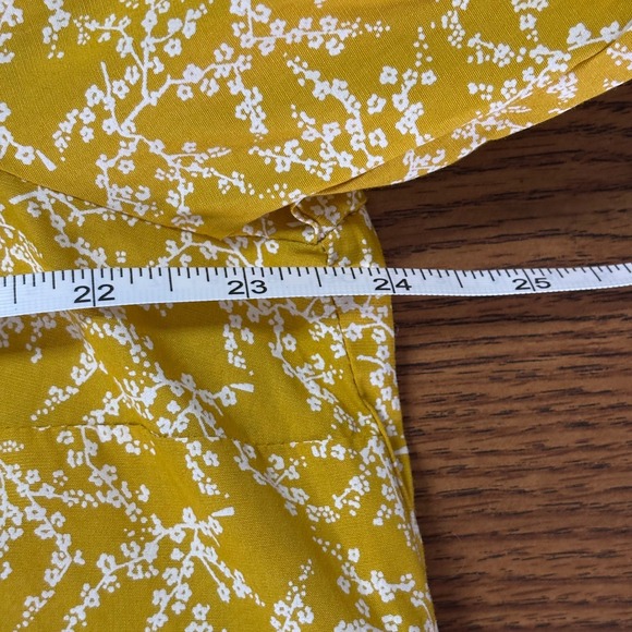 eShakti Midi Shirt Dress Yellow Floral Print Button Front Belted Cotton - Picture 10 of 12